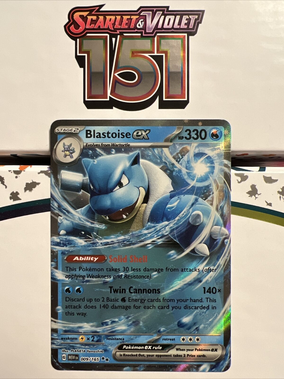 Blastoise EX 009/165 Pokemon 151 Double Rare English Card NM