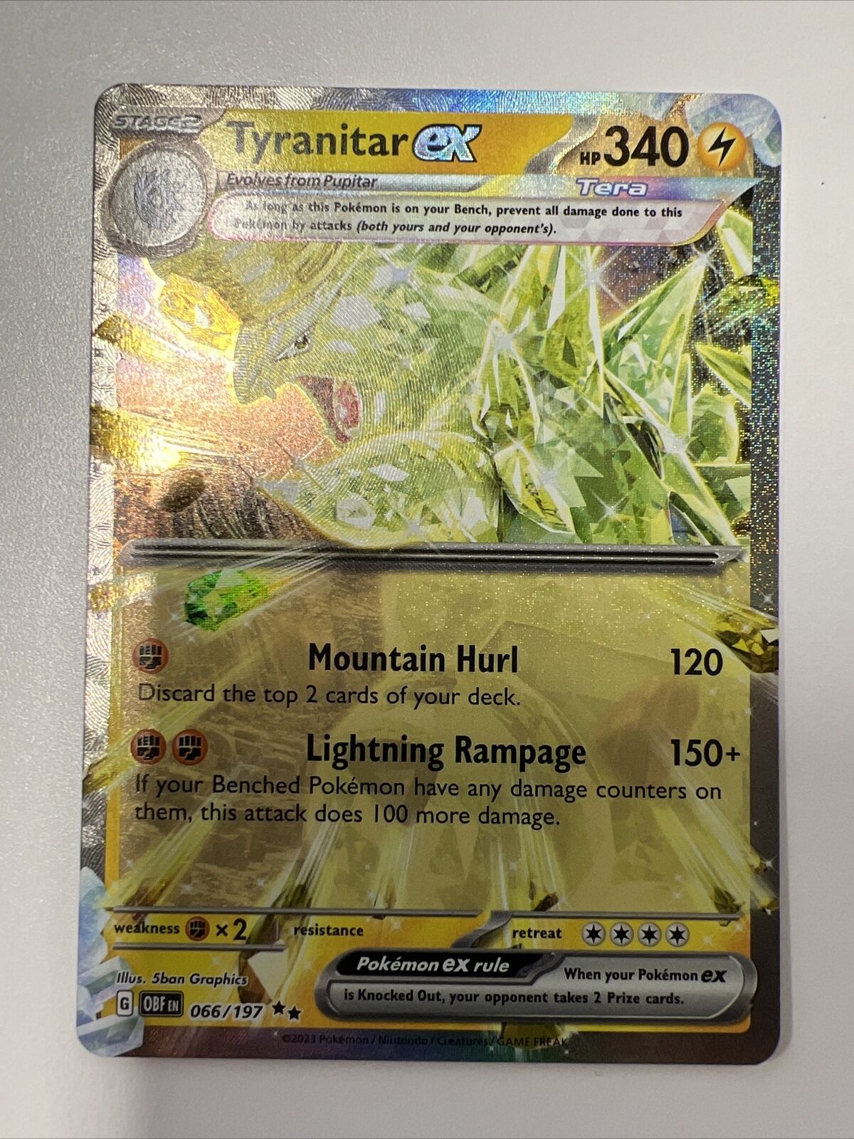 Pokémon TCG Tyranitar EX Obsidian Flames 66/197 Holo Double Rare