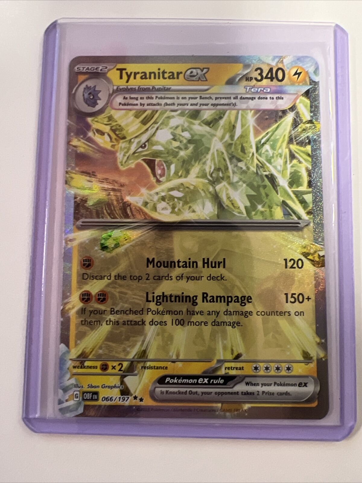 Pokémon TCG Tyranitar EX Obsidian Flames 66/197 Holo Double Rare