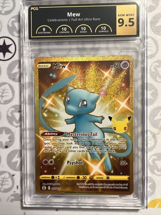 Pokémon TCG Mew (Secret) Celebrations 025/025 Holo Secret Rare PCG 9.5