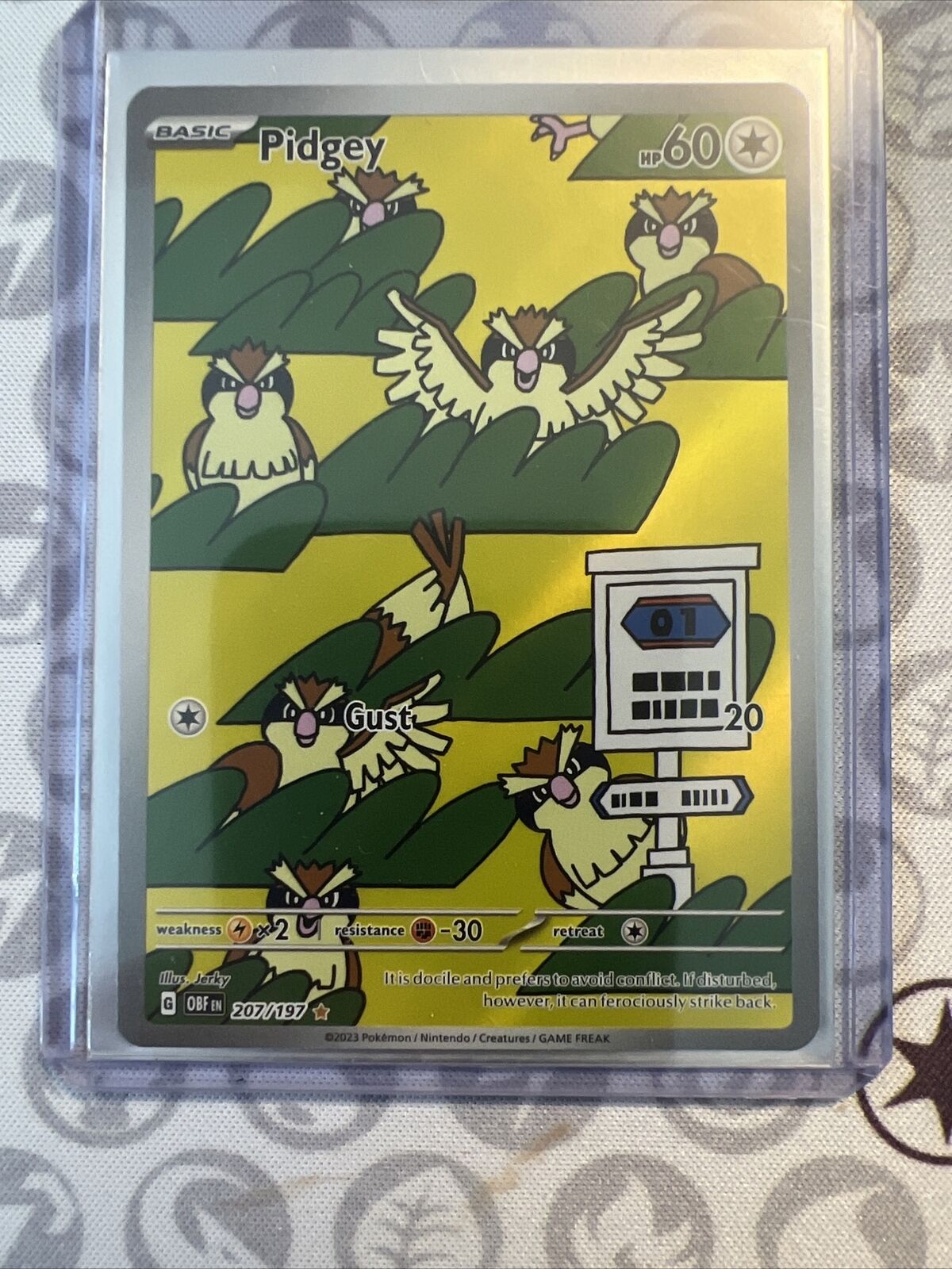 Pokémon TCG Pidgey SV03: Obsidian Flames 207/197 Holo Illustration Rare