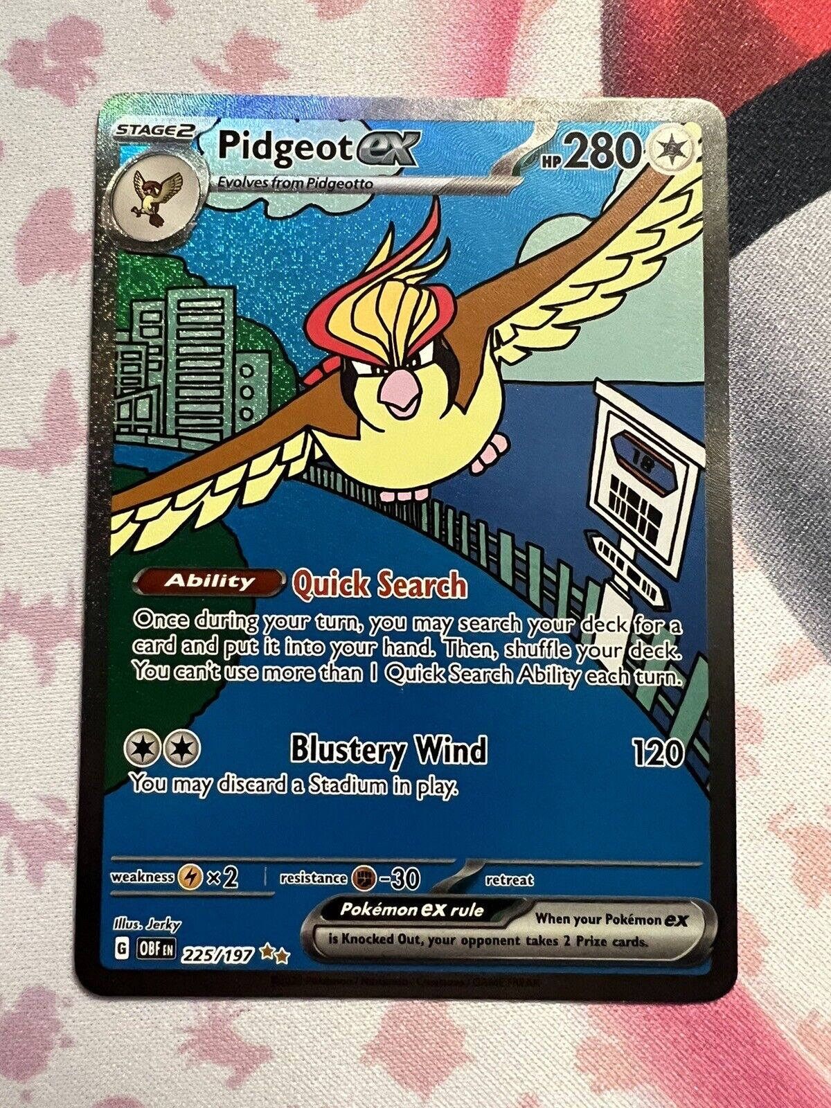 ️POKEMON Pidgeot EX FULL ART Pidgey ILLUSTRATION RARE Obsidian Flames LOT (4)️