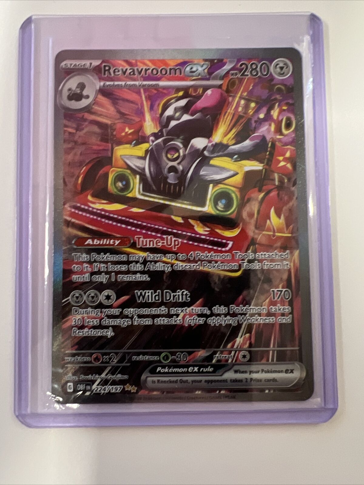 Pokémon TCG Revavroom ex SV03: Obsidian Flames 224/197 Holo Special Illustration