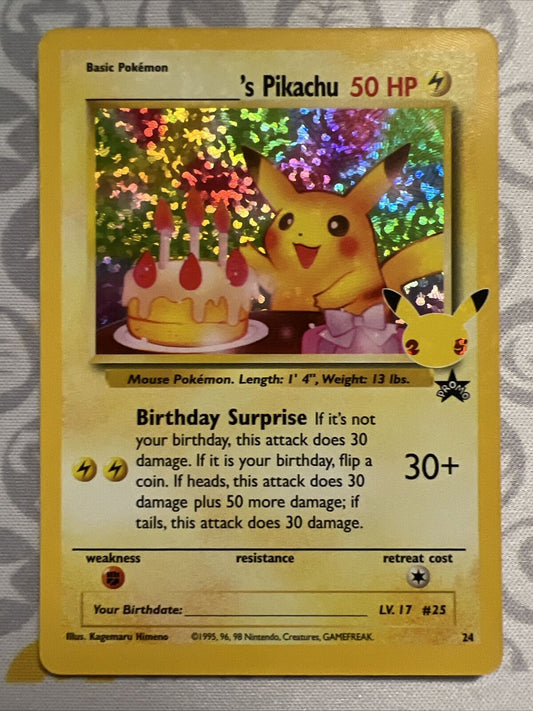 ️Pokémon Birthday Pikachu - #24 - Celebrations Set - NM Condition ️