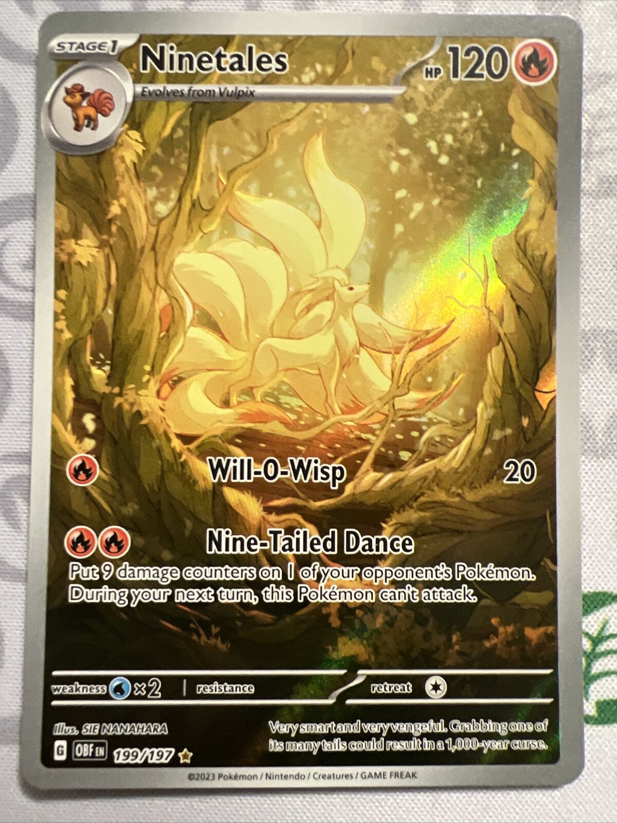 Pokémon TCG Ninetales SV03: Obsidian Flames 199/197 Holo Illustration Rare