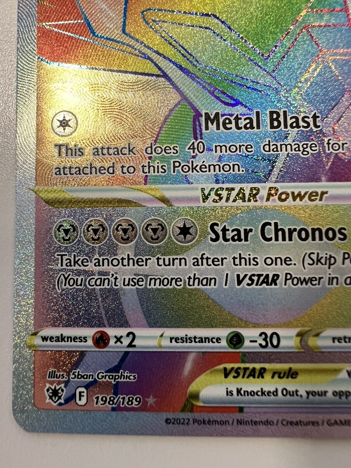 Pokémon TCG Origin Forme Dialga VSTAR 198/189 - NM Rainbow Rare