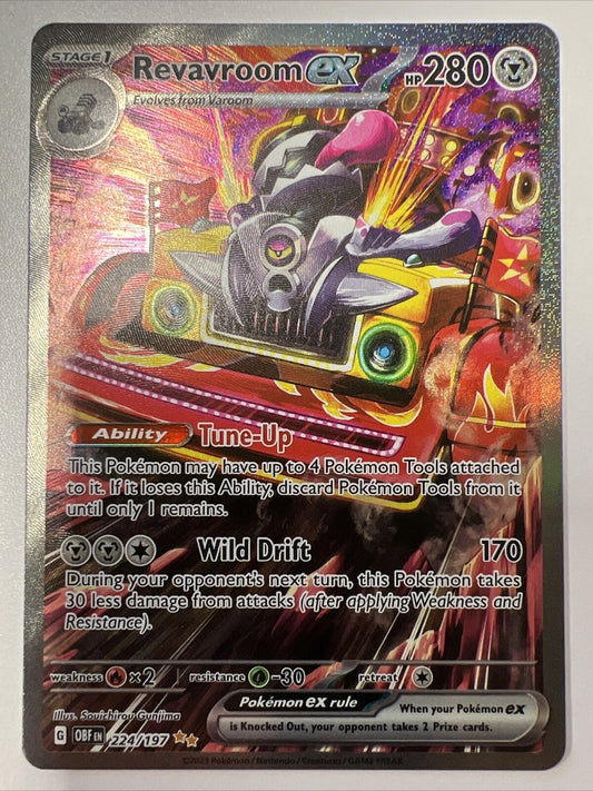 Pokémon TCG Revavroom ex SV03: Obsidian Flames 224/197 Holo Special Illustration