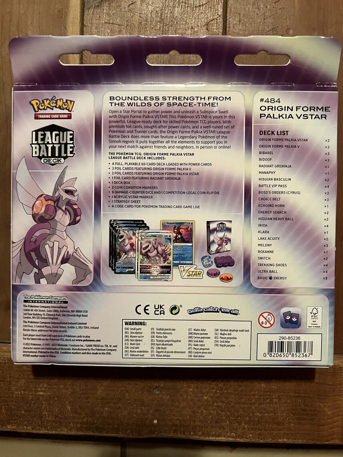 Pokémon TCG: Origin Forme Palkia VSTAR League Battle Deck Brand New Sealed Box