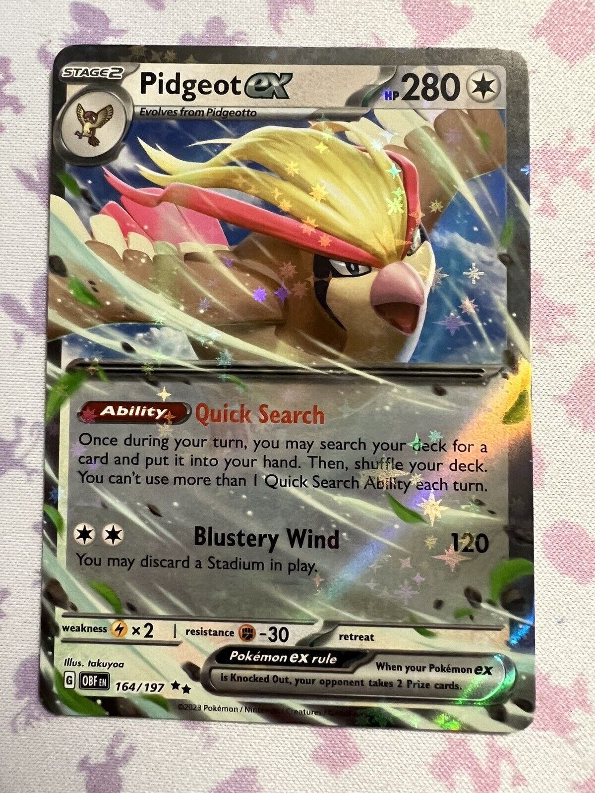 ️POKEMON Pidgeot EX FULL ART Pidgey ILLUSTRATION RARE Obsidian Flames LOT (4)️