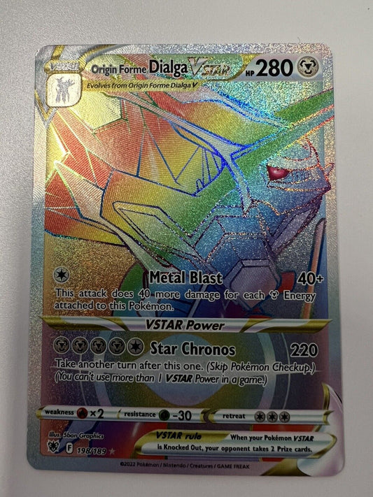 Pokémon TCG Origin Forme Dialga VSTAR 198/189 - NM Rainbow Rare