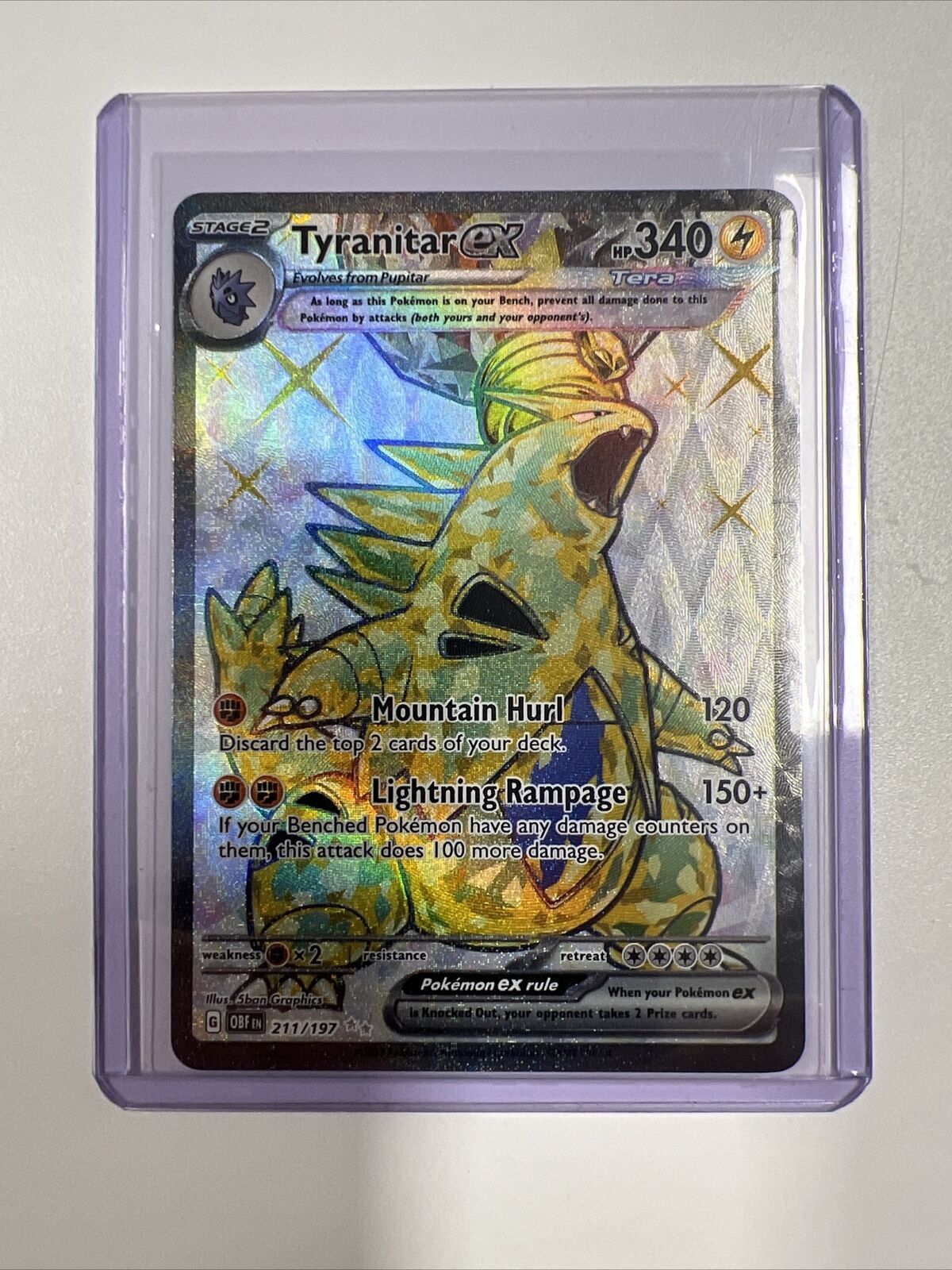 Pokémon Tyranitar EX Ultra Rare Full Art #211 - Obsidian Flames Rare Collectible